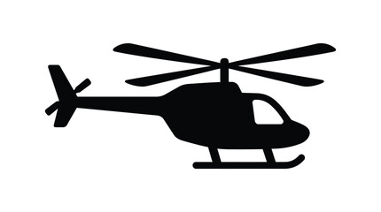 Black helicopter silhouette against a white background © tawsif