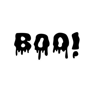 Dripping melting BOO text Halloween typography vector
