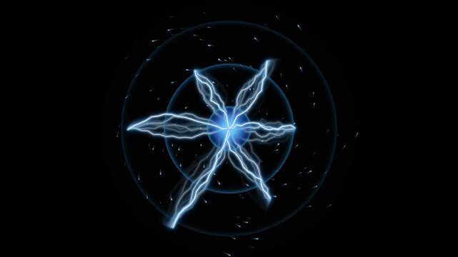 Electric Blue Lightning Core Energy Explosion with Shockwave Particles Loop