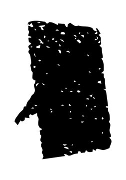 Black crayon speech bubble with rough textured scribble style isolated on background. Hand drawn communication symbol perfect for comic design, chat concepts, messaging apps, educational materials