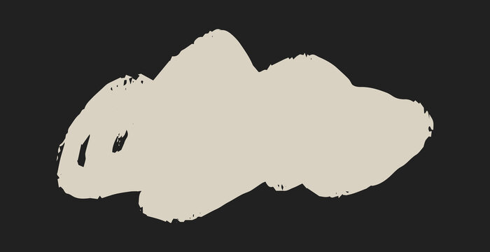 Hand drawn crayon cloud with rough textured edges in a playful sketch style isolated on a dark background. Creative weather themed vector illustration perfect for children s designs, educational