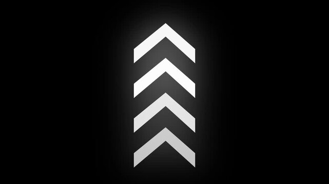 Up arrow animation on black background. direction arrow icon motion. Arrow sign. swipe icon video animation. directional arrow loop, direction arrow line loop animation.