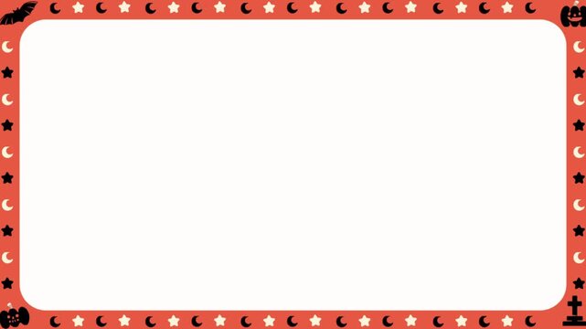 Cute Halloween Frame Border Copy Space Text Overlay Video Background 4K