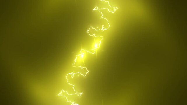 Electric thunder lightning flash with neon yellow bolts, glowing energy sparks, dynamic power explosion, realistic storm discharge, thunder strike overlay and cinematic fx elements 4k