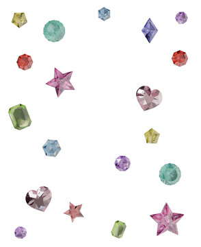 Bedazzled Glitter Photo Frame, Sparkling Gemstones 3D Elements