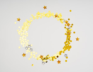 Obraz premium Gold star confetti background, glitter celebration pattern