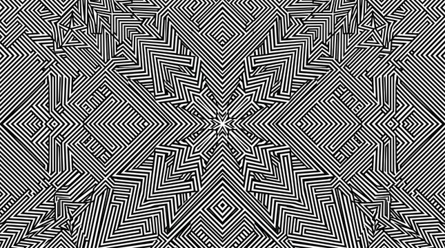 Hypnotic Black and White Geometric Op Art Pattern Background