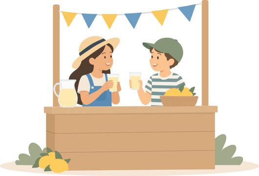 Children Running a Lemonade Stand