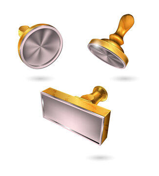 Golden stampers for branding and design transparent background