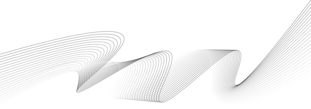 minimal abstract flowing line waves with elegant contour curves modern geometric background