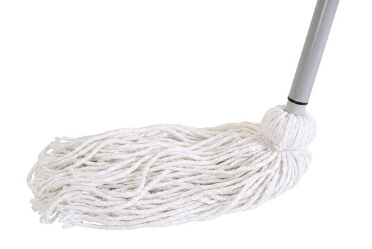 White Cotton String Mop Head with Grey Handle