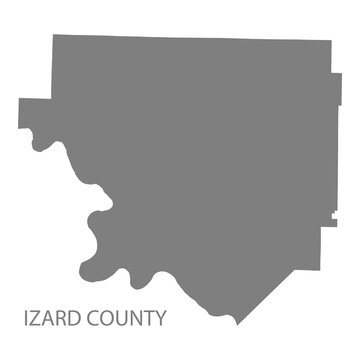 Izard County Map, Arkansas, USA