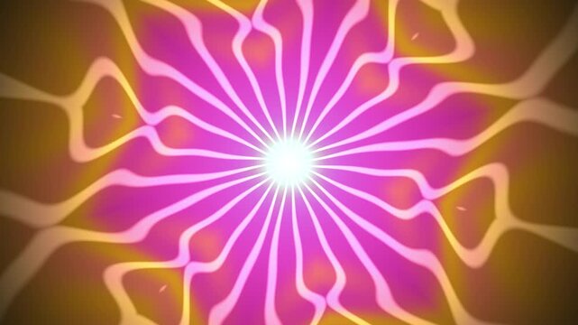 Abstract radial starburst background with pink and orange rays