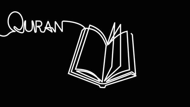Quran Reading Animation with Minimalist Islamic Line Art