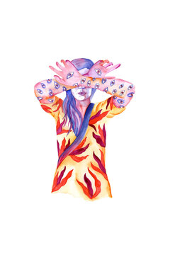 woman with eyes
