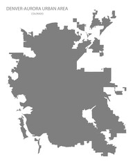 Obraz premium Denver-Aurora Urban Area Map, Colorado, USA