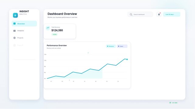 Modern Business Analytics Dashboard User Interface Concept