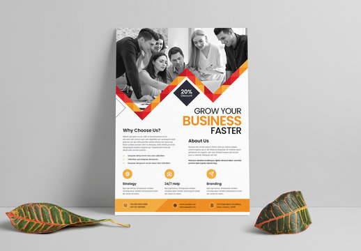 Abstract Triangle Business Flyer Design