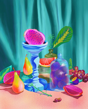 colorful fruits set