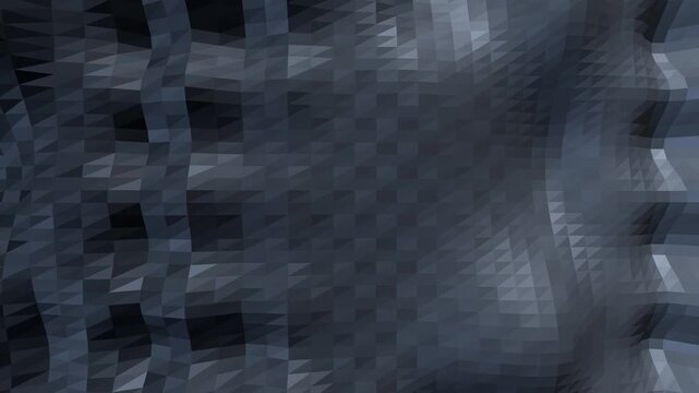 Dark low poly geometric wave surface animation for technology background loop