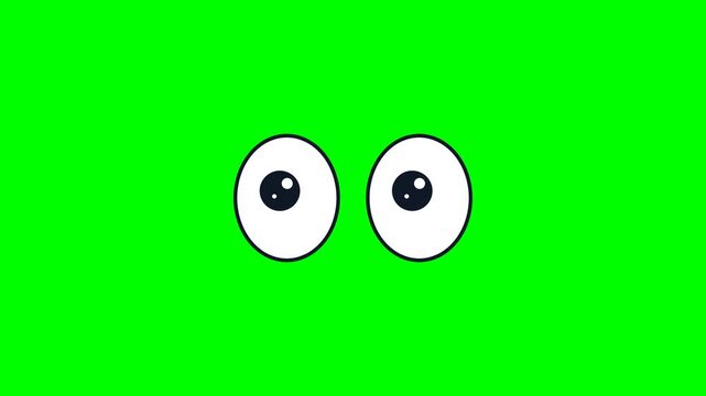 Cartoon eyes animation set blinking and looking around