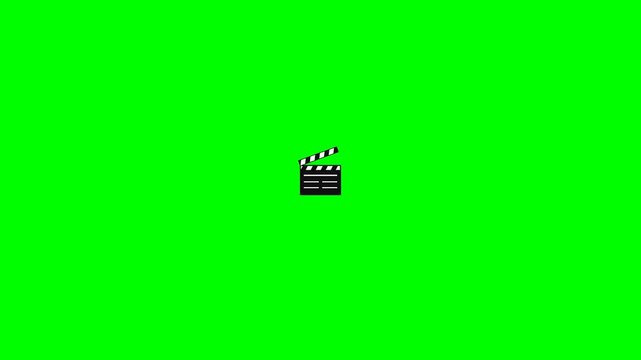 Animated film clapperboards floating on transparent background