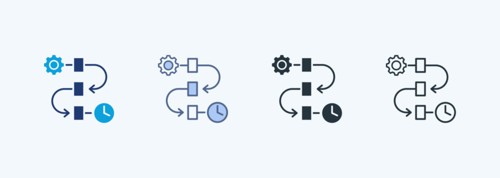 Workflow Automation Multiple Style Icon Collection