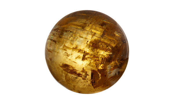Mystical glowing golden calcite sphere for spiritual healing, manifestation and wicca ritual. Sacred alternative therapy amulet banner with text copy space