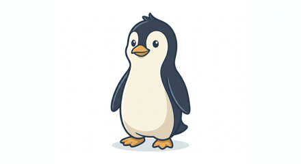 Fototapeta premium Cute baby penguin vector illustration on white background