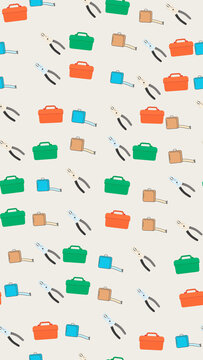 Toolboxes and Tape Measures Pattern