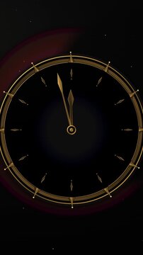 Gemini Code Luxury Golden Clock Countdown to Midnight with Celestial Background and Elegant Design