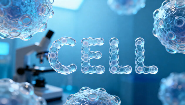 Cell Biology Concept With Transparent Cellular Text