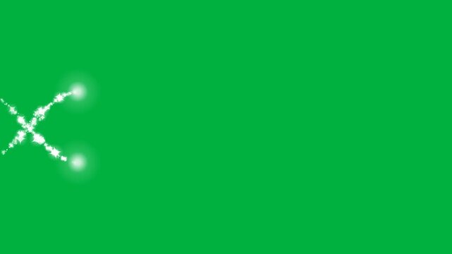 Shining double helix magic beam white glitter star particles twinkling on green screen chroma key background, luxury award event intertwined stardust shimmering video 4k