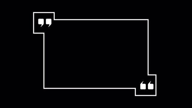 Minimalist White Line Animation Quote Box and Message Box Template for Quote Video. Alpha Channel. 4K Video