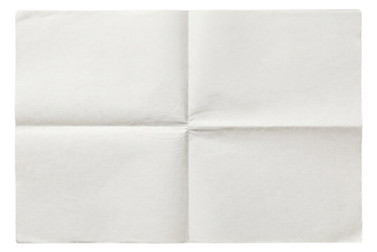Unfolded white paper sheet with visible creases