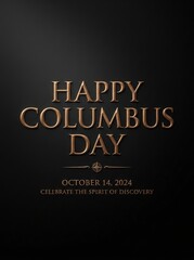 Obraz premium Elegant gold foil columbus day typography celebrating october 12 holiday with clean copy space