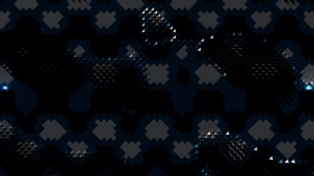 Abstract geometric spike pattern dark blue 3D animation loop background