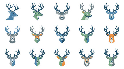 Fototapeta premium Detailed Mule Deer Portrait Vector Illustration Featuring a Majestic Buck with Large Antlers and Characteristic Ears, Ideal for Wildlife Conservation and Nature Graphics.