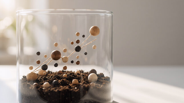Biophilic Data Visualization - Wooden Block Scatter Plot - Corporate Sustainability Metrics
