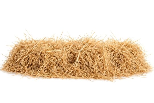 Golden haystack on white background.