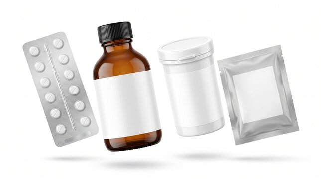 Medical pill bottles and blister pack medicine set