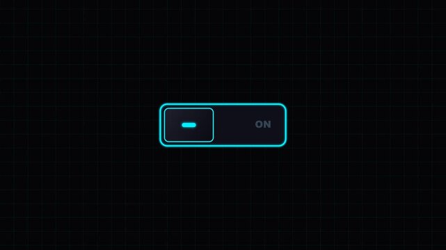 Futuristic Digital Toggle Switch Off State Interface Display on Dark Grid Background