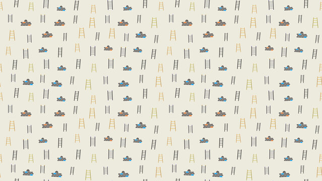 Ladders and Brick Walls Seamless Pattern