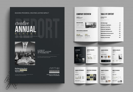 Annual Report Design Template for Corporate Business