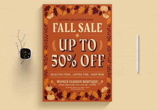 Autumn Clothing Discount Flyer