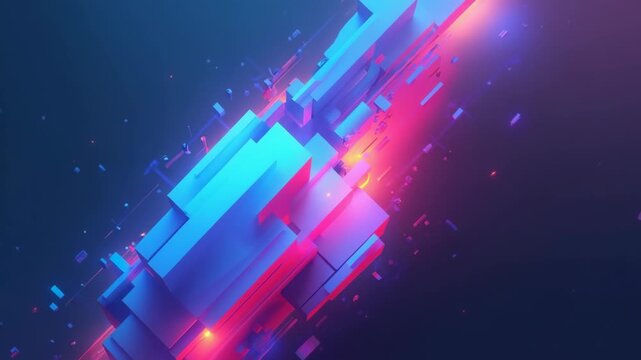 Abstract futuristic background, geometric design, motion effect.