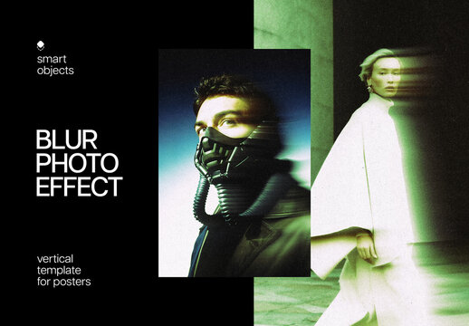 Vertical Blurred Photo Effect For Poster And Print Design