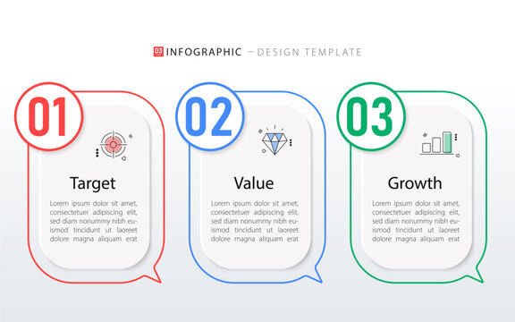 Business infographic template. 3 Step timeline journey. Process diagram, 3 options on white background, Infograph elements vector illustration.