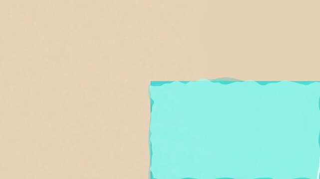 Abstract textured beige background with a rough edged light blue rectangle element