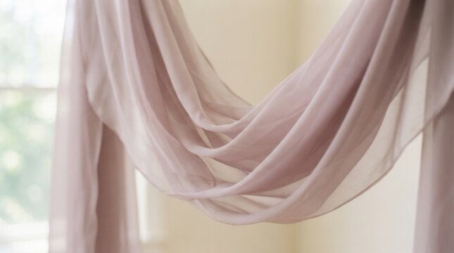 Soft Draping Sheer Fabric in a Gentle Blush Tone.
